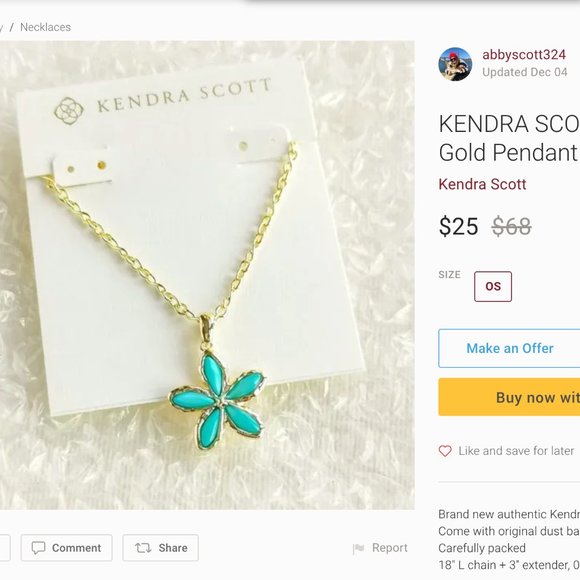 KENDRA SCOTT Kyla Flower Gold Pendant Necklace in Raspberry MOP - DO NOT BUY! - Picture 14 of 14